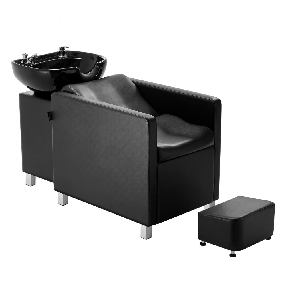 VEVOR Shampoo Backwash Chair Salon & Spa Hårvaskestasjon med bred fotstøtte