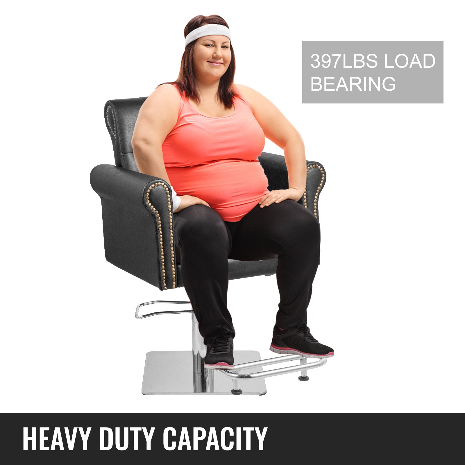 Hydraulic Barber Chair, Salon Hair Styling Chair, Beauty Spa Height Adjust Black