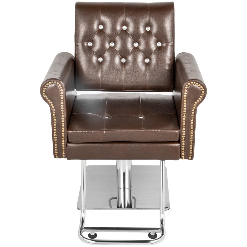 Classic Barber Chair, Salon Hair Styling Chair Hydraulic Adjust Beauty Spa Brown