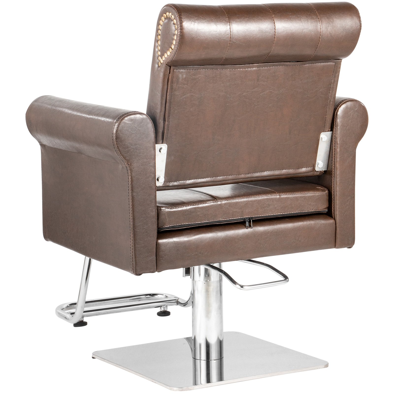 Classic Barber Chair, Salon Hair Styling Chair Hydraulic Adjust Beauty Spa Brown