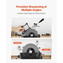 VEVOR 8-Inch Wet Sharpening System, Water-Cooled Knife Grinder Machine with 155 RPM Grinding Speed, Vertical/Horizontal Two-Direction Wet Stone Grinder, Wet Bench Grinder for Knife, Chisel, Knife, Axe