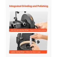 VEVOR 8-Inch Wet Sharpening System, Water-Cooled Knife Grinder Machine with 155 RPM Grinding Speed, Vertical/Horizontal Two-Direction Wet Stone Grinder, Wet Bench Grinder for Knife, Chisel, Knife, Axe