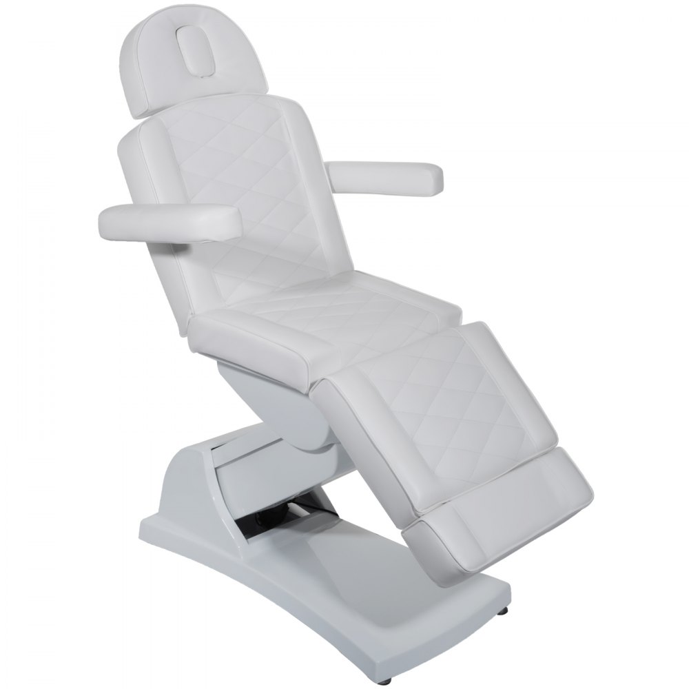 VEVOR 4 Motors Electric Facial Chair Full Electrical Massage Table Dental Bed Aesthetic Adjustable Reclining Chair for Podiatry Tattoo Spa Salon All Purpose Bed Chair （4-Motor, White2）