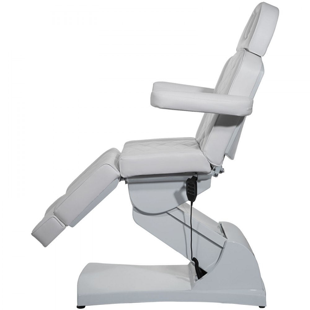 VEVOR 4 Motors Electric Facial Chair Full Electrical Massage Table Dental Bed Aesthetic Adjustable Reclining Chair for Podiatry Tattoo Spa Salon All Purpose Bed Chair （4-Motor, White2）