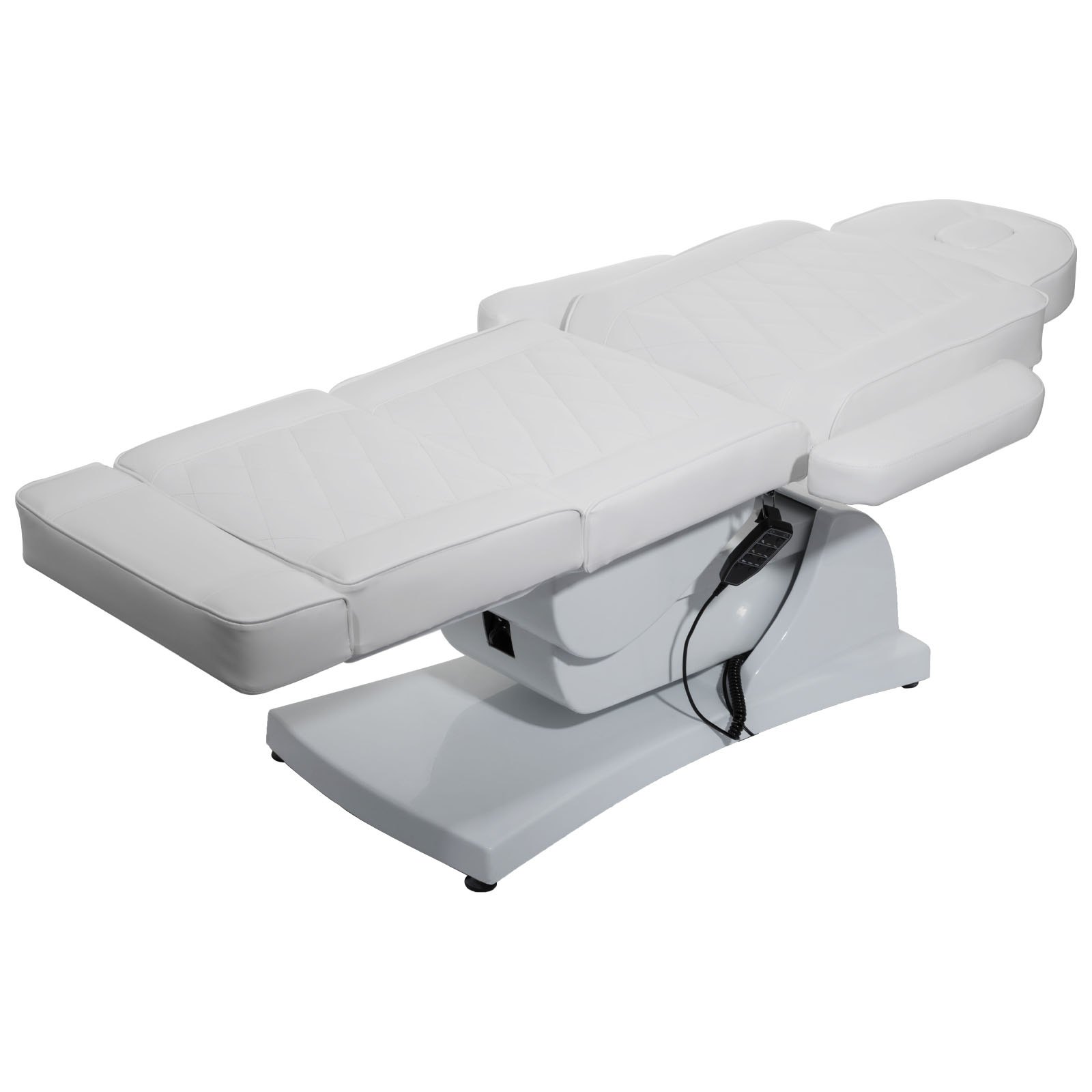 VEVOR 4 Motors Electric Facial Chair Full Electrical Massage Table Dental Bed Aesthetic Adjustable Reclining Chair for Podiatry Tattoo Spa Salon All Purpose Bed Chair （4-Motor, White2）