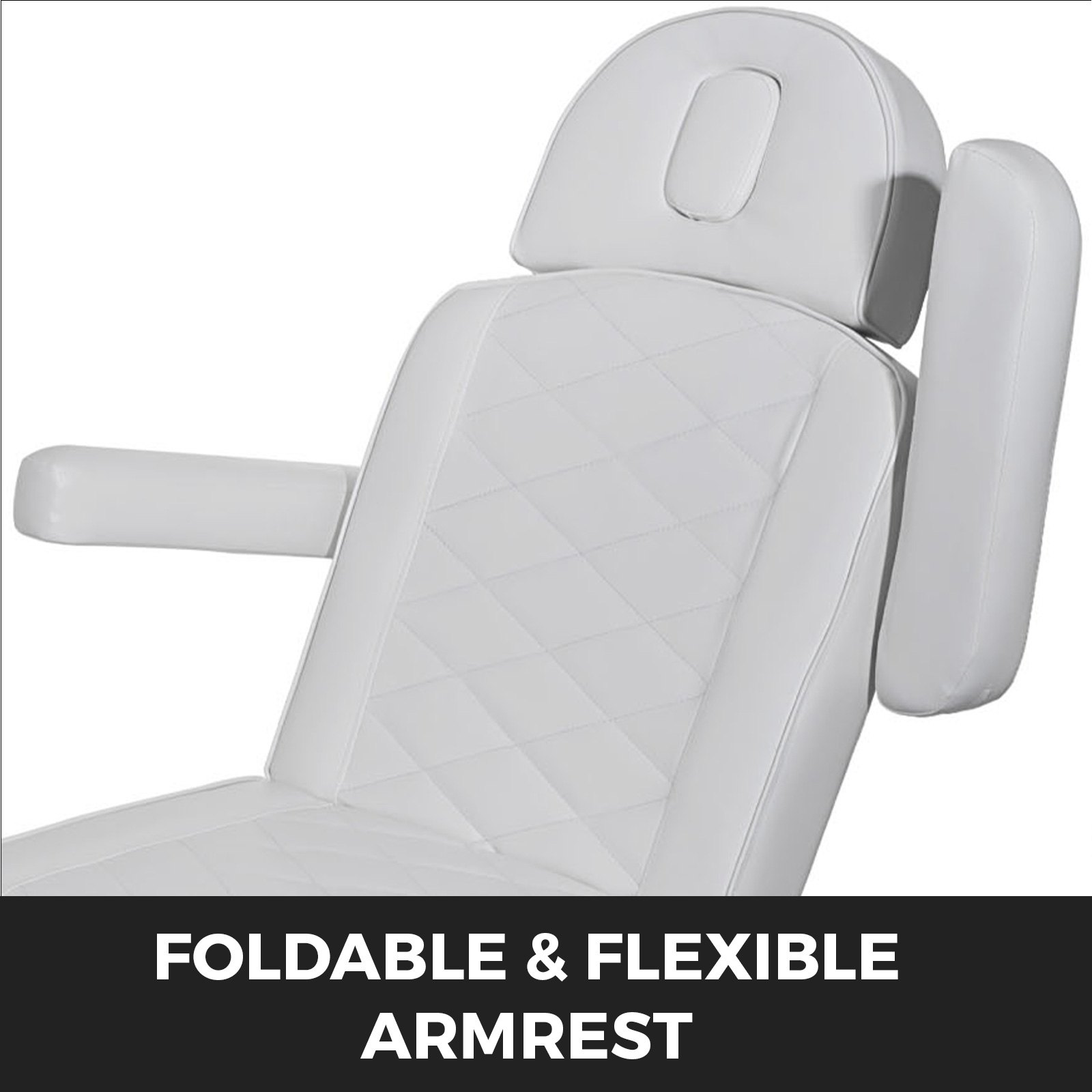 VEVOR 4 Motors Electric Facial Chair Full Electrical Massage Table Dental Bed Aesthetic Adjustable Reclining Chair for Podiatry Tattoo Spa Salon All Purpose Bed Chair （4-Motor, White2）