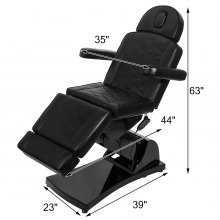VEVOR 4 Motors Electric Facial Chair Full Electrical Massage Table Dental Bed Aesthetic Adjustable Reclining Chair for Podiatry Tattoo Spa Salon All Purpose Bed Chair