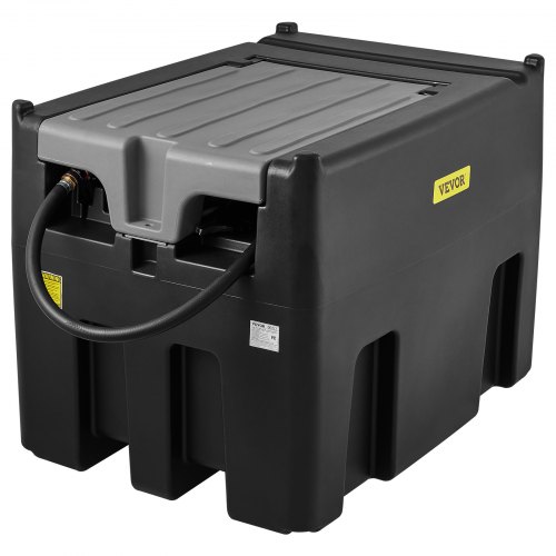 VEVOR Portable Diesel Tank, 116 Gallon Capacity & 10 GPM Flow Rate, Diesel Fuel Tank with 12V Electric Transfer Pump and 13.1ft Rubber Hose, PE Diesel Transfer Tank for Easy Fuel Transportation, Black