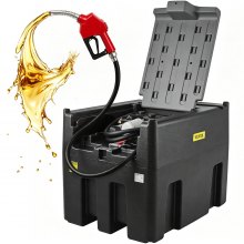 VEVOR Portable Diesel Tank, 116 Gallon Capacity & 10 GPM Flow Rate, Diesel Fuel Tank with 12V Electric Transfer Pump and 13.1ft Rubber Hose, PE Diesel Transfer Tank for Easy Fuel Transportation, Black