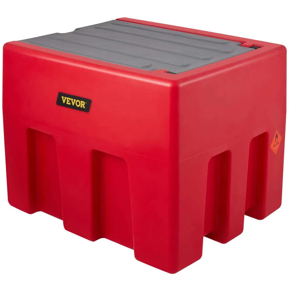 VEVOR Portable Diesel Tank, 58 Gallon Capacity & 10 GPM Flow Rate, Diesel Fuel Tank with 12V Electric Transfer Pump and 13.1ft Rubber Hose, PE Diesel Transfer Tank for Easy Fuel Transportation, Red