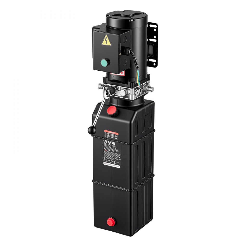 VEVOR 15 Quart Hydraulic Pump, 2.2KW Hydraulic Motor Dump Trailer Pump Single Acting, 3200 PSI Max Relief Pressure, 1.7 GPM Flow Rate, AC220-240V Hydraulic Power Unit Car Lift (Vertical Installation)