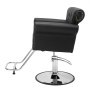 black VEVOR salon chair with cushioned backrest, chrome base, and footrest on white background.