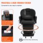 VEVOR Salonstol, Hydraulisk hvilestol frisørstol til frisør, 360 grader drejelig 90°-130° tilbagelænet salonstol til skønhedsspa shampoo, maks. belastningsvægt 330 lbs, sort