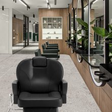 VEVOR Salon Chair, Hydraulické polohovací křeslo pro kadeřníka, 360 stupňů otočné o 90°-130° Salonní křeslo pro Beauty Spa Shampoo, Max. nosnost 330 lbs, Černá