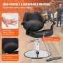 VEVOR Salon Chair, Holičské křeslo pro kadeřníka, Stylingové křeslo s vysoce výkonnou hydraulickou pumpou, 360° otočné křeslo pro kadeřnictví s podnožkou pro Beauty Spa Shampoo, Max. nosnost 330 lbs, Černá