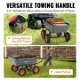 VEVOR Poly Garden Dump Cart Heavy-duty Yard Carts and Wagons 6.48 cu.ft/183.4 L 1200 lbs/544.3 kg