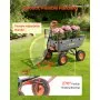 VEVOR Garden Dump Cart, 1200 lbs Poly Dump Cart, Garden Carts Dumps Wagon with Storage Fence, 2-in-1 Convertible Handle, 90° Quick-Dumps Mechanism, 180° Swivel Wheels, Yard Wagon for Plants, Soil