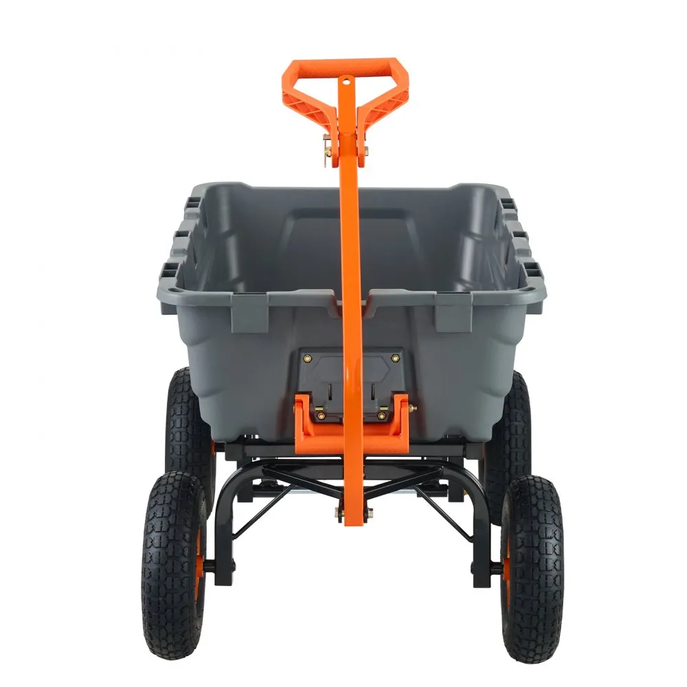 VEVOR Poly Garden Dump Cart Heavy-duty Yard Carts and Wagons 1500 lbs/680.4 kg 13"/33 cm Tires