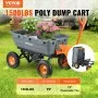 VEVOR Poly Garden Dump Cart Heavy-duty Yard Carts and Wagons 1500 lbs/680.4 kg 13"/33 cm Tires