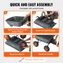 VEVOR Garden Cart, Durable Poly Dump Cart with Simple Assembly Steel Framework, Versatile Dump Cart with Dual-Function Handle, Handy Wheelbarrow with 600 lbs Load Capacity, 10 inch Wheels