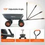 VEVOR Dump Cart, Poly Garden Dump Cart with Easy to Assemble Steel Frame, Dump Wagon with 2-in-1 Convertible Handle, Utility Wheelbarrow 600 lbs Capacity, 10 inch Tires