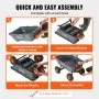 VEVOR Garden Cart, Durable Poly Dump Cart with Simple Assembly Steel Structure, Versatile Dump Wagon with Dual-Function Handle, Handy Wheelbarrow with 800 lbs Load Capacity, 10 inch Wheels
