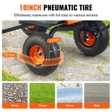 VEVOR Dump Cart, Poly Garden Dump Cart with Easy to Assemble Steel Frame, Dump Wagon with 2-in-1 Convertible Handle, Utility Wheelbarrow 800 lbs Capacity, 10 inch Tires