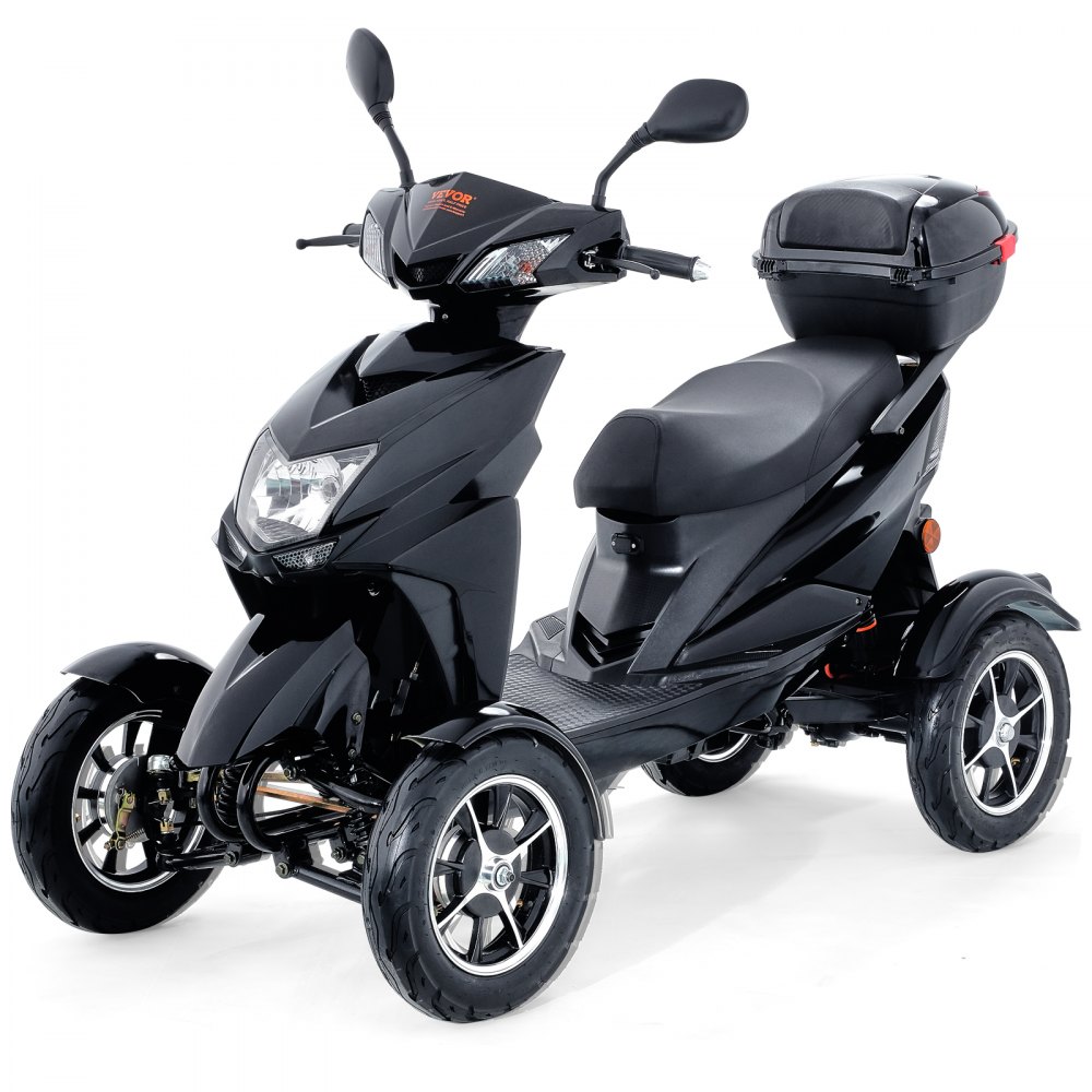 VEVOR Heavy Duty 4-Wheel Mobility Scooters for Seniors & Adults 450lbs Capacity - 40 Miles 3-Speed Long Range, 500W All Terrain Electric Recreational Scooter Wheelchair with 20° Max Climbing Capacity