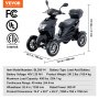 VEVOR Heavy Duty 4-Wheel Mobility Scooters for Seniors & Adults 450lbs Capacity - 40 Miles 3-Speed Long Range, 500W All Terrain Electric Recreational Scooter Wheelchair with 20° Max Climbing Capacity