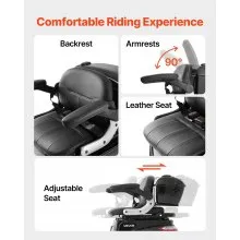 VEVOR Heavy Duty 3-Wheel Mobility Scooters for Seniors & Adults, 500lbs Capacity, 21.5 Miles 3-Speed Long Range, 1000W All Terrain Electric Recreational Scooter Wheelchair, 20° Max Climbing Capacity