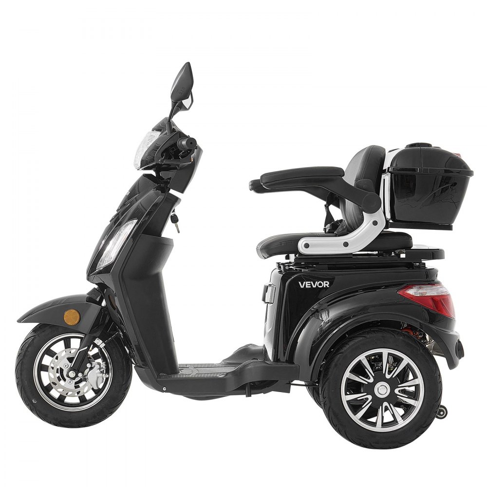 VEVOR Heavy Duty 3-Wheel Mobility Scooters for Seniors & Adults, 500lbs Capacity, 35 KM 3-Speed Long Range, 1000W All Terrain Electric Recreational Scooter Wheelchair, 20° Max Climbing Capacity