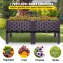 VEVOR Plastic Raised Garden Bed, 2 Pcs Planter Grow Box, 9.1" H Self-Watering Elevated w/Legs for Flowers, Vegetables, Fruits, Herbs, Indoor/Outdoor Use, Brown Realistic Rattan