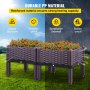 VEVOR Plastic Raised Garden Bed, 2 Pcs Planter Grow Box, 9.1" H Self-Watering Elevated w/Legs for Flowers, Vegetables, Fruits, Herbs, Indoor/Outdoor Use, Brown Realistic Rattan
