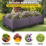 VEVOR Plastic Raised Garden Bed, Set of 2 Planter Grow Box, 9.1" H Self-Watering Elevated for Flowers, Vegetables, Fruits, Herbs, Indoor/Outdoor Use, Brown Realistic Rattan