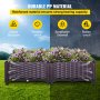 VEVOR Plastic Raised Garden Bed, Set of 2 Planter Grow Box, 9.1" H Self-Watering Elevated for Flowers, Vegetables, Fruits, Herbs, Indoor/Outdoor Use, Brown Realistic Rattan