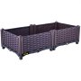 VEVOR Cama de jardín elevada de plástico, juego de 2 maceteros, 9.1 pulgadas de alto, autorriego elevado para flores, verduras, frutas, hierbas, uso interior/exterior, ratán realista marrón