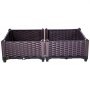 VEVOR Cama de jardín elevada de plástico, juego de 2 maceteros, 9.1 pulgadas de alto, autorriego elevado para flores, verduras, frutas, hierbas, uso interior/exterior, ratán realista marrón
