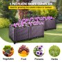 VEVOR Plastic Raised Garden Bed, Set of 5 Planter Grow Box, 14.5" H Self-Watering Elevated for Flowers, Vegetables, Fruits, Herbs, Indoor/Outdoor Use, Brown Realistic Rattan