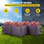 VEVOR Plastic Raised Garden Bed, Set of 4 Planter Grow Box, 14.5" H Self-Watering Elevated for Flowers, Vegetables, Fruits, Herbs, Indoor/Outdoor Use, Brown Realistic Rattan