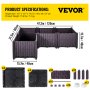 VEVOR Plastic Raised Garden Bed, Set of 4 Planter Grow Box, 14.5" H Self-Watering Elevated for Flowers, Vegetables, Fruits, Herbs, Indoor/Outdoor Use, Brown Realistic Rattan
