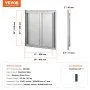 VEVOR BBQ Access Door, 610x610 mm Double Outdoor Kitchen Door, Stainless Steel Flush Mount Door, Wall Vertical Door with Recessed Handles , for BBQ Island, Grilling Station, Outside Cabinet