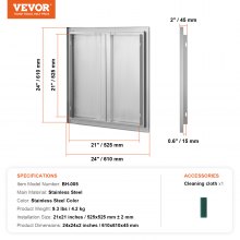 VEVOR 610x610 mm BBQ Island Access Door Outdoor Kitchen Door Stainless Steel