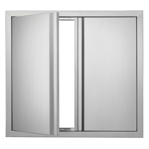VEVOR BBQ Access Door, 660x610 mm Double Outdoor Kitchen Door, Stainless Steel Flush Mount Door, Wall Vertical Door with Recessed Handles , for BBQ Island, Grilling Station, Outside Cabinet