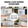 VEVOR BBQ Access Door, 710x482 mm Double Outdoor Kitchen Door, Stainless Steel Flush Mount Door, Wall Vertical Door with Recessed Handles , for BBQ Island, Grilling Station, Outside Cabinet