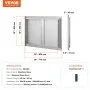 VEVOR BBQ Access Door, 710x482 mm Double Outdoor Kitchen Door, Stainless Steel Flush Mount Door, Wall Vertical Door with Recessed Handles , for BBQ Island, Grilling Station, Outside Cabinet