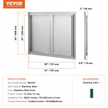 VEVOR 787x609 mm BBQ Island Access Door Outdoor Kitchen Door Stainless Steel