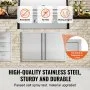 VEVOR BBQ Access Door, 914x610 mm Double Outdoor Kitchen Door, Stainless Steel Flush Mount Door, Wall Vertical Door with Recessed Handles , for BBQ Island, Grilling Station, Outside Cabinet