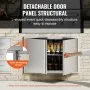VEVOR BBQ Access Door, 914x610 mm Double Outdoor Kitchen Door, Stainless Steel Flush Mount Door, Wall Vertical Door with Recessed Handles , for BBQ Island, Grilling Station, Outside Cabinet