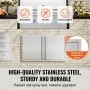 VEVOR BBQ Access Door, 36W x 21H Inch Double Outdoor Kitchen Door, Stainless Steel Flush Mount Door, Wall Vertical Door with Recessed Handles , for BBQ Island, Grilling Station, Outside Cabinet