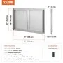 VEVOR BBQ Access Door, 914x534 mm Double Outdoor Kitchen Door, Stainless Steel Flush Mount Door, Wall Vertical Door with Recessed Handles , for BBQ Island, Grilling Station, Outside Cabinet